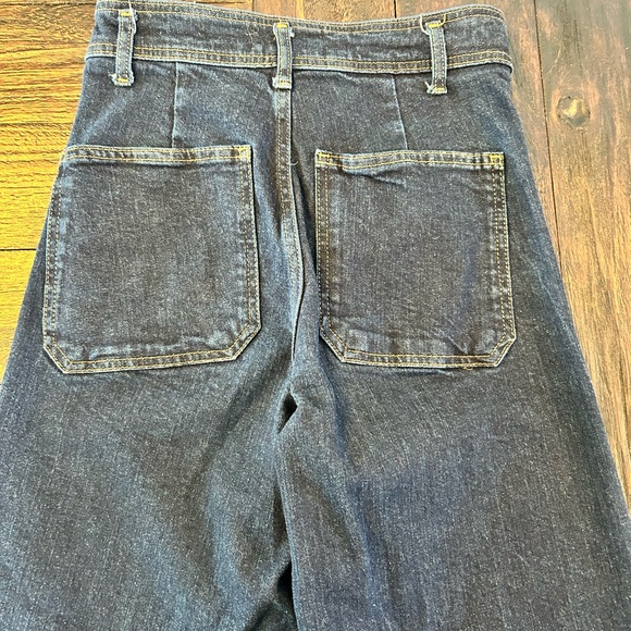 Zara Dark Blue Wide Leg Jeans - Picture 8 of 9